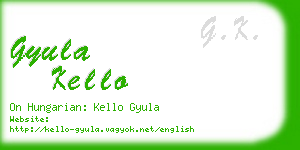 gyula kello business card